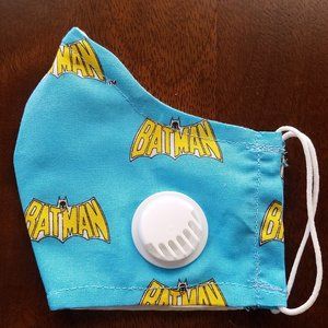 Face Mask ADULT Airflow Valve Blue Yellow BATMAN